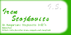 iren stojkovits business card